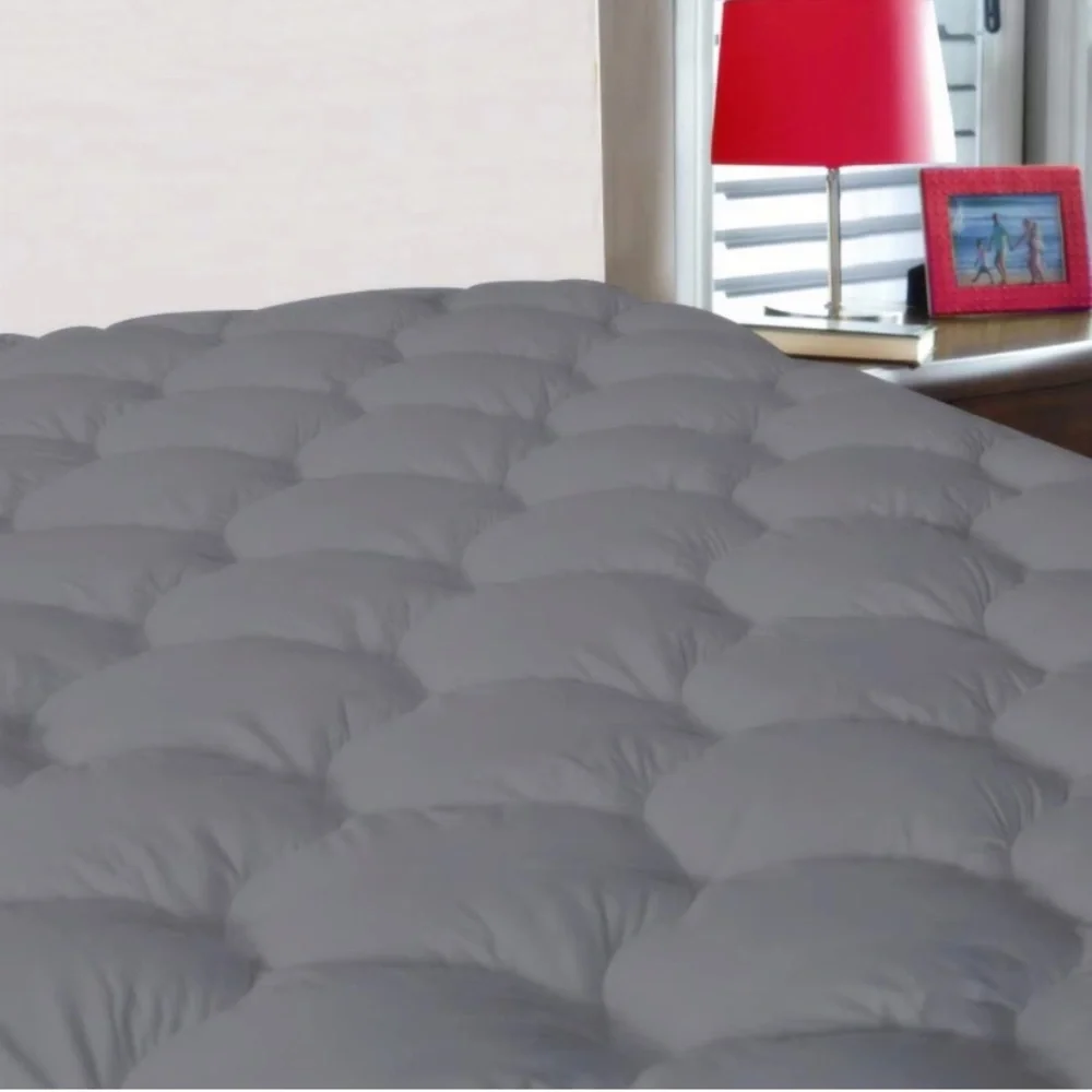California King Mattress Pad Cover -Breathable Soft Fluffy w/ Waterproof Bottom